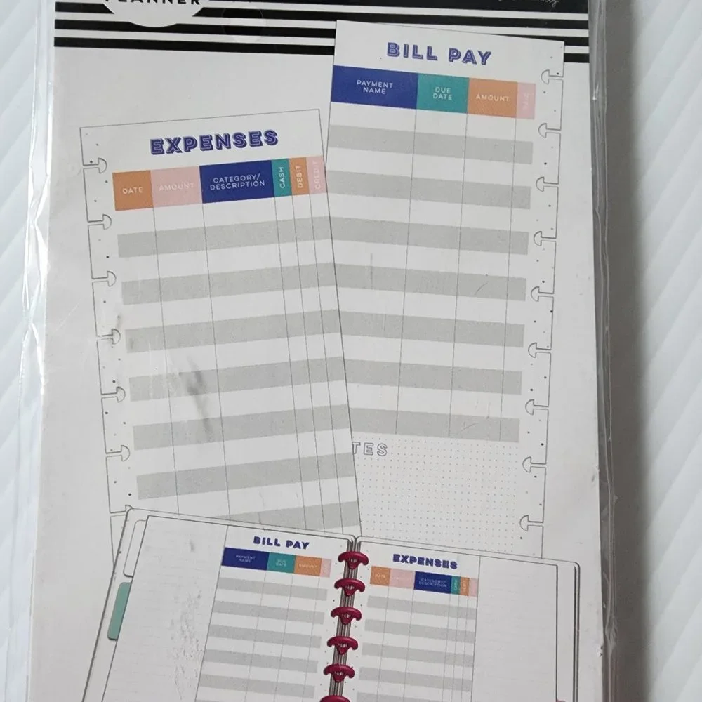 NWT Happy Planner Budget Expense Sheets